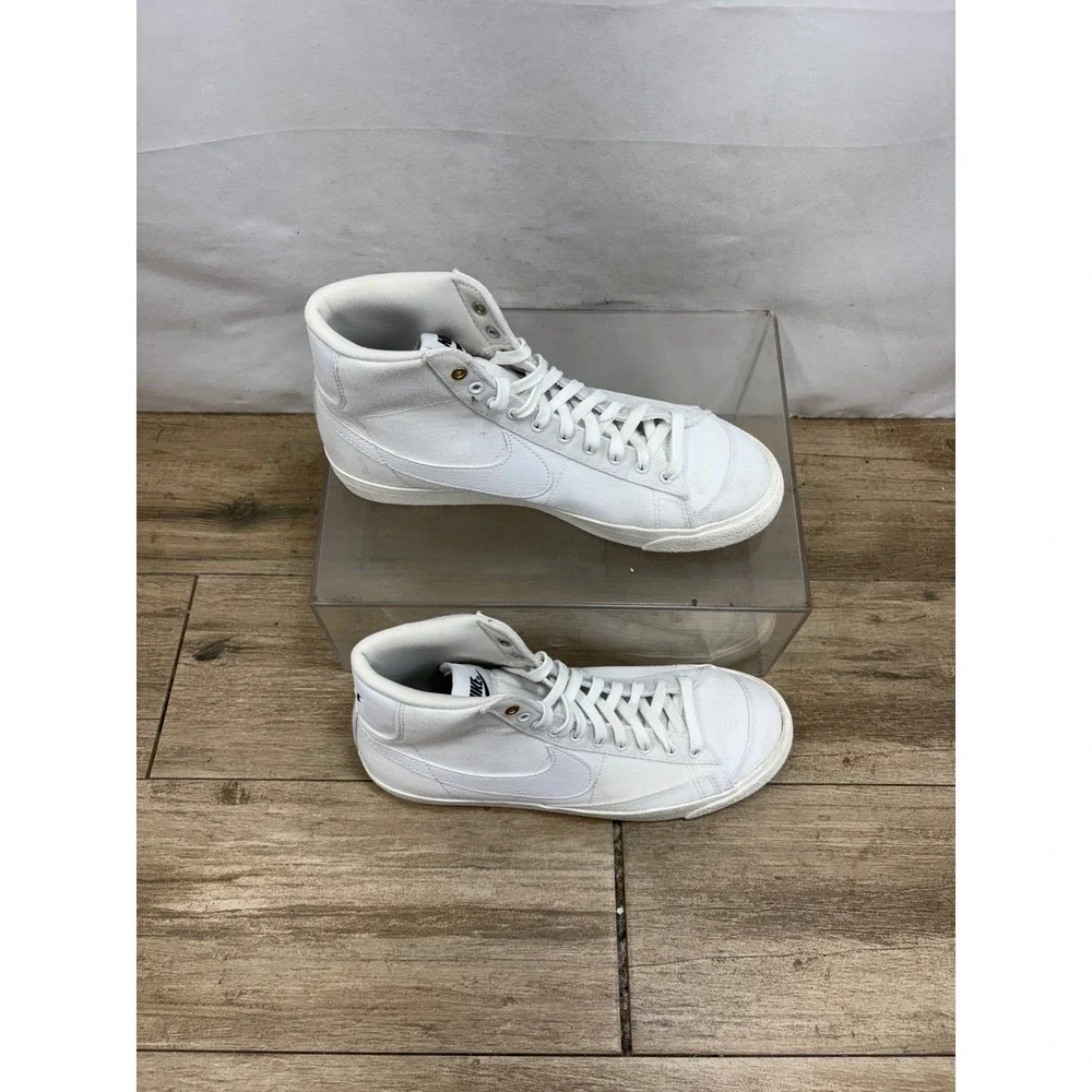 Nike Blazer Mid 77 Canvas White Casual High Top Sneakers Shoes US Women 9